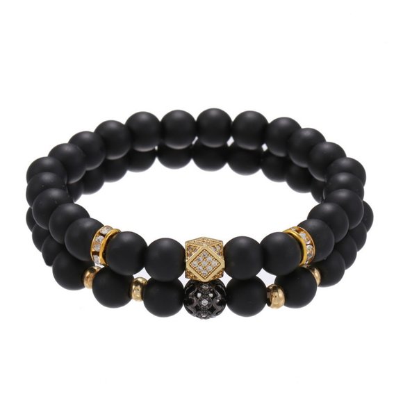 Black & Gold Beaded Bracelet set-NWT - Picture 3 of 3